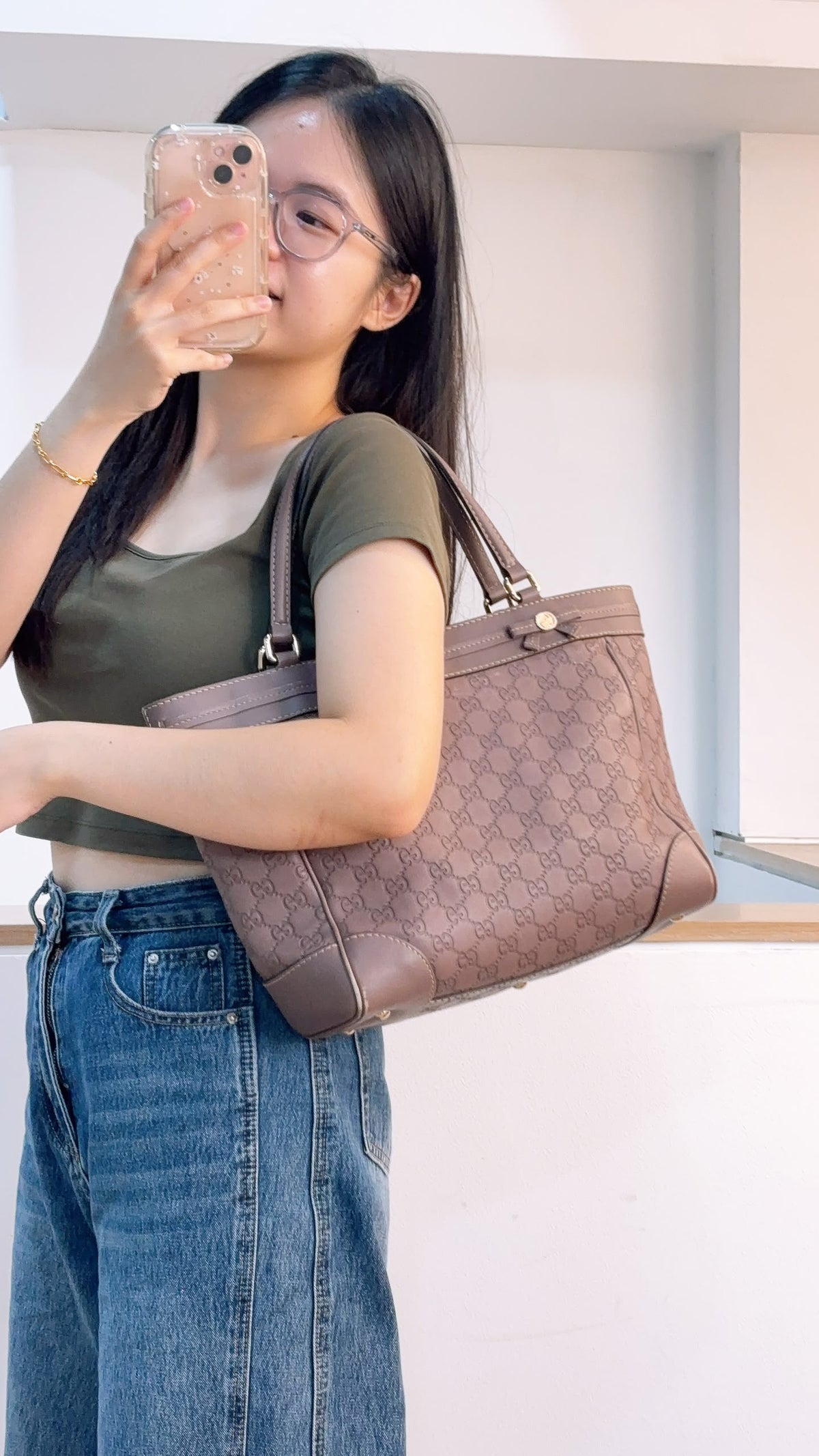 Gucci Purple Guccissima Mayfair Tote