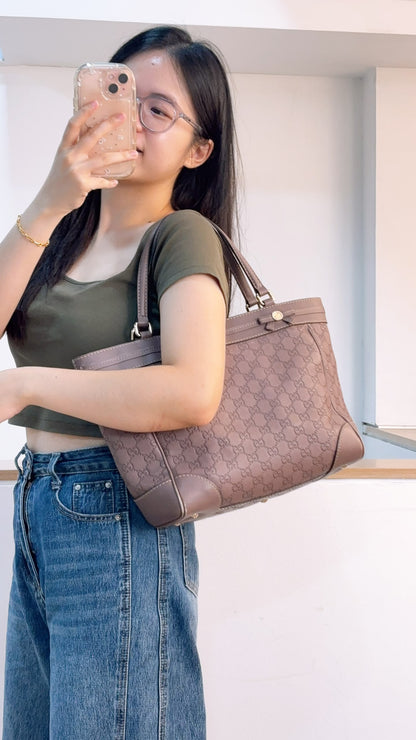 Gucci Purple Guccissima Mayfair Tote