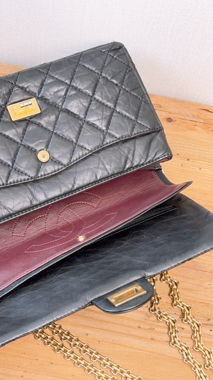 Chanel Black Aged Calfskin 2.55 226 (GHW)
