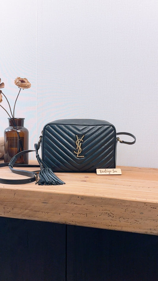 YSL Black Calfskin Lou Camera Bag (GHW)