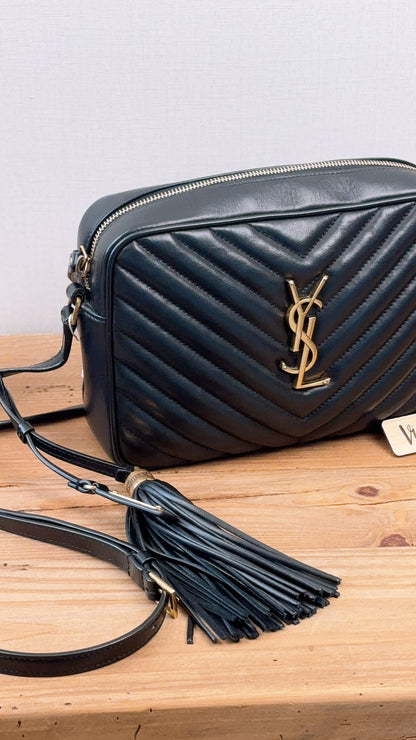 YSL Black Calfskin Lou Camera Bag (GHW)
