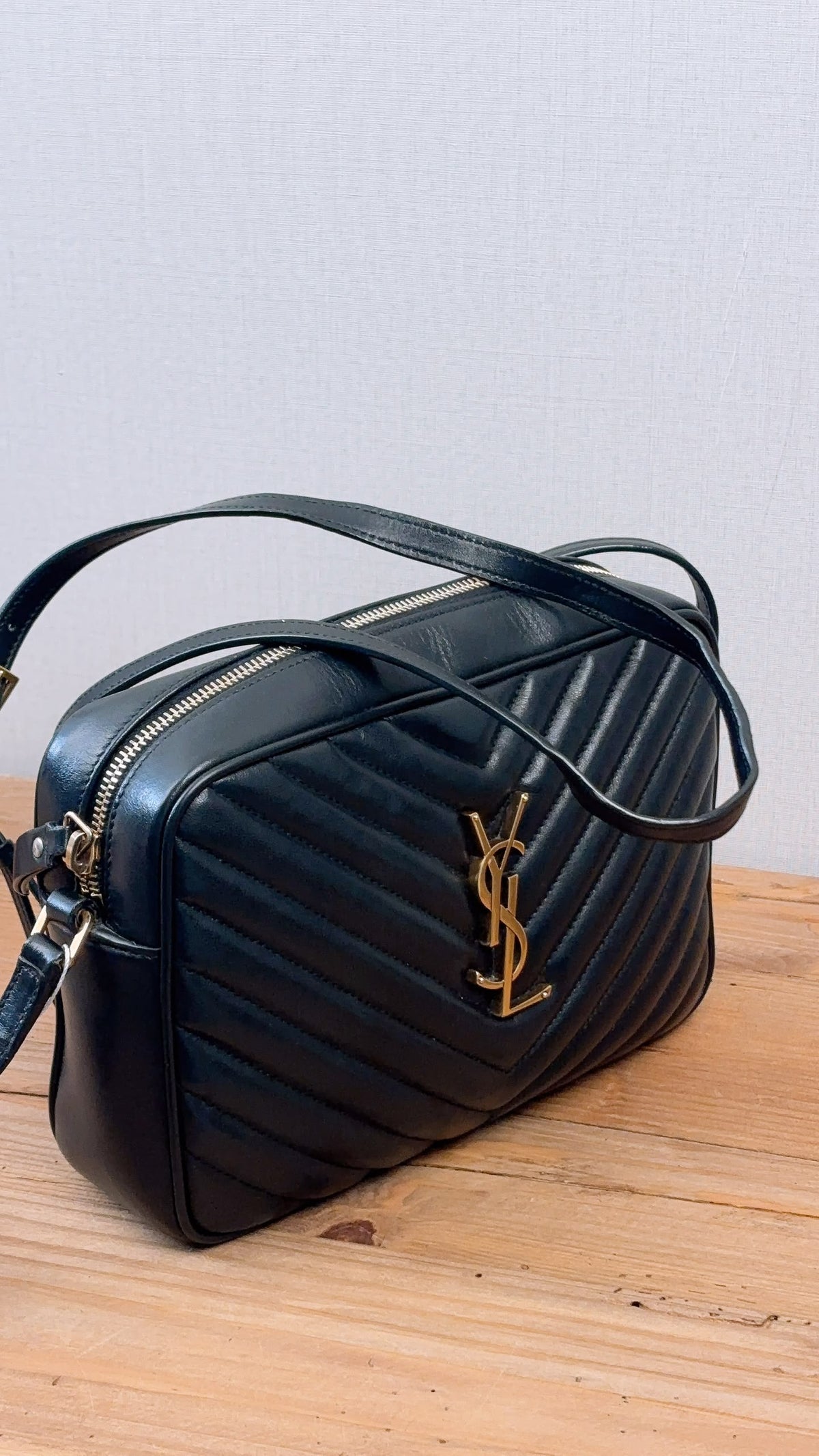 YSL Black Calfskin Lou Camera Bag (GHW)