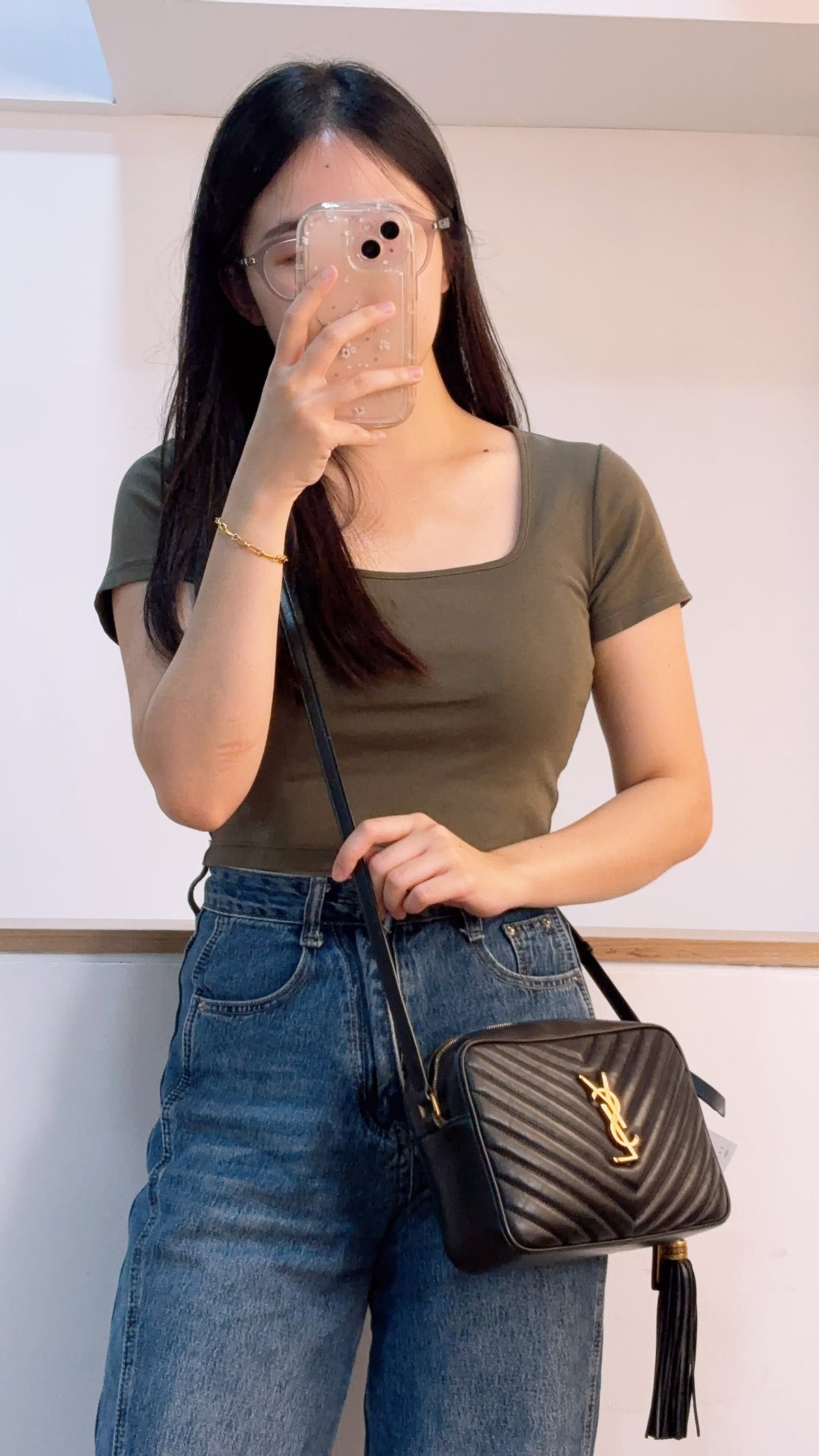YSL Black Calfskin Lou Camera Bag (GHW)