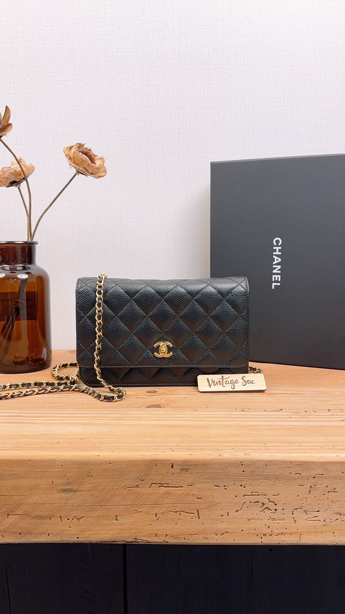 Chanel Black Caviar Classic Turnlock WOC (GHW)