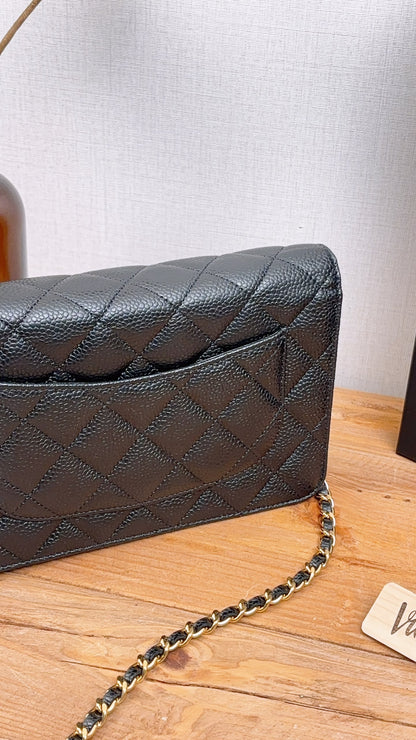 Chanel Black Caviar Classic Turnlock WOC (GHW)