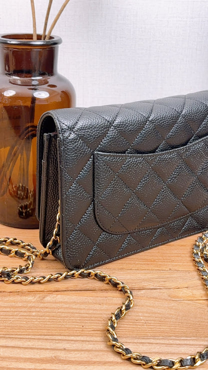 Chanel Black Caviar Classic Turnlock WOC (GHW)