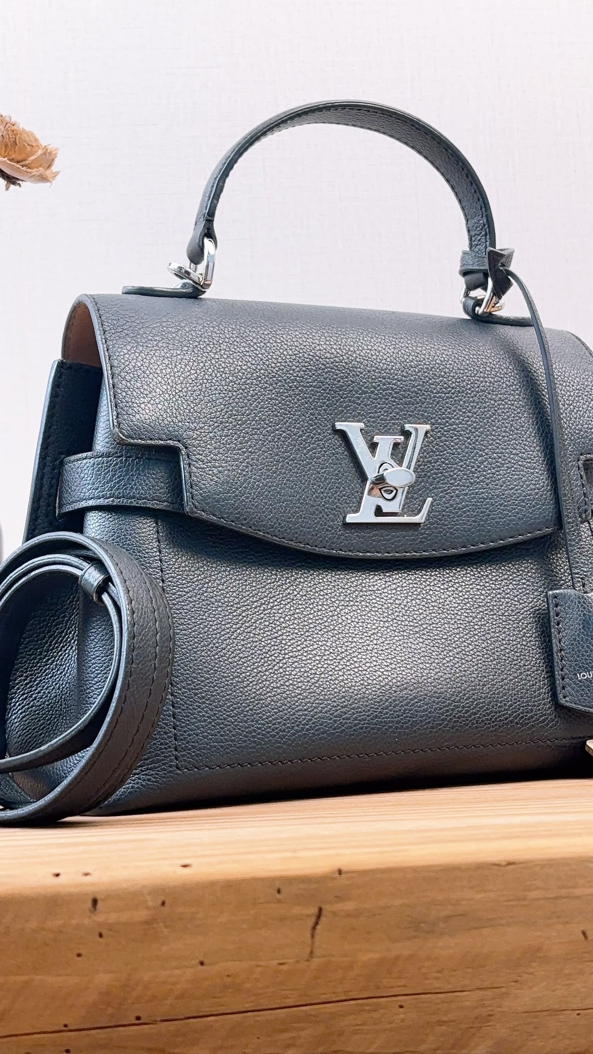LV Black Calfskin Lockme Ever BB (SHW)