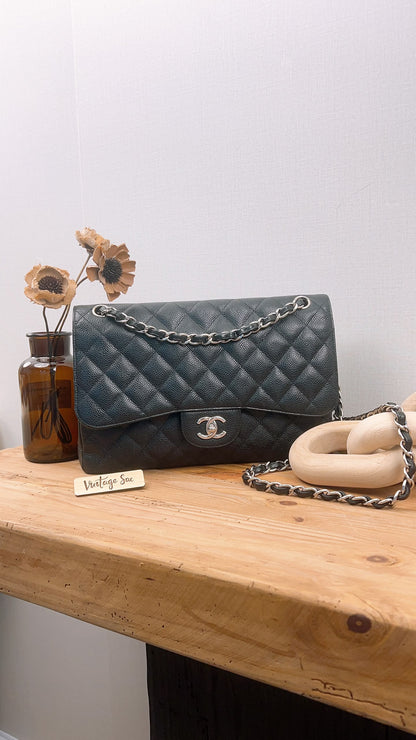 Chanel Black Caviar Jumbo CF (SHW)