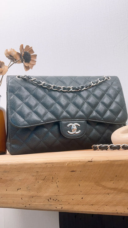 Chanel Black Caviar Jumbo CF (SHW)