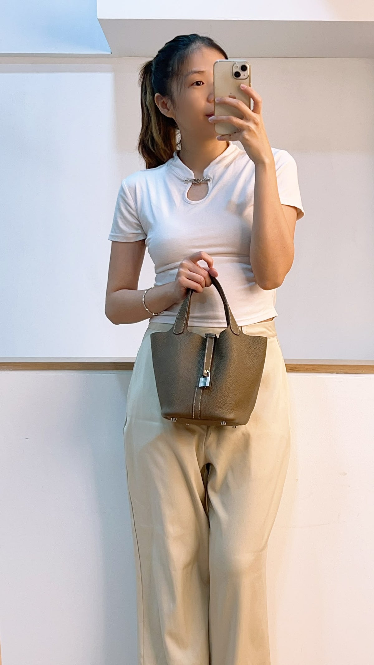 Hermes Etoupe Picotin 18 (PHW)