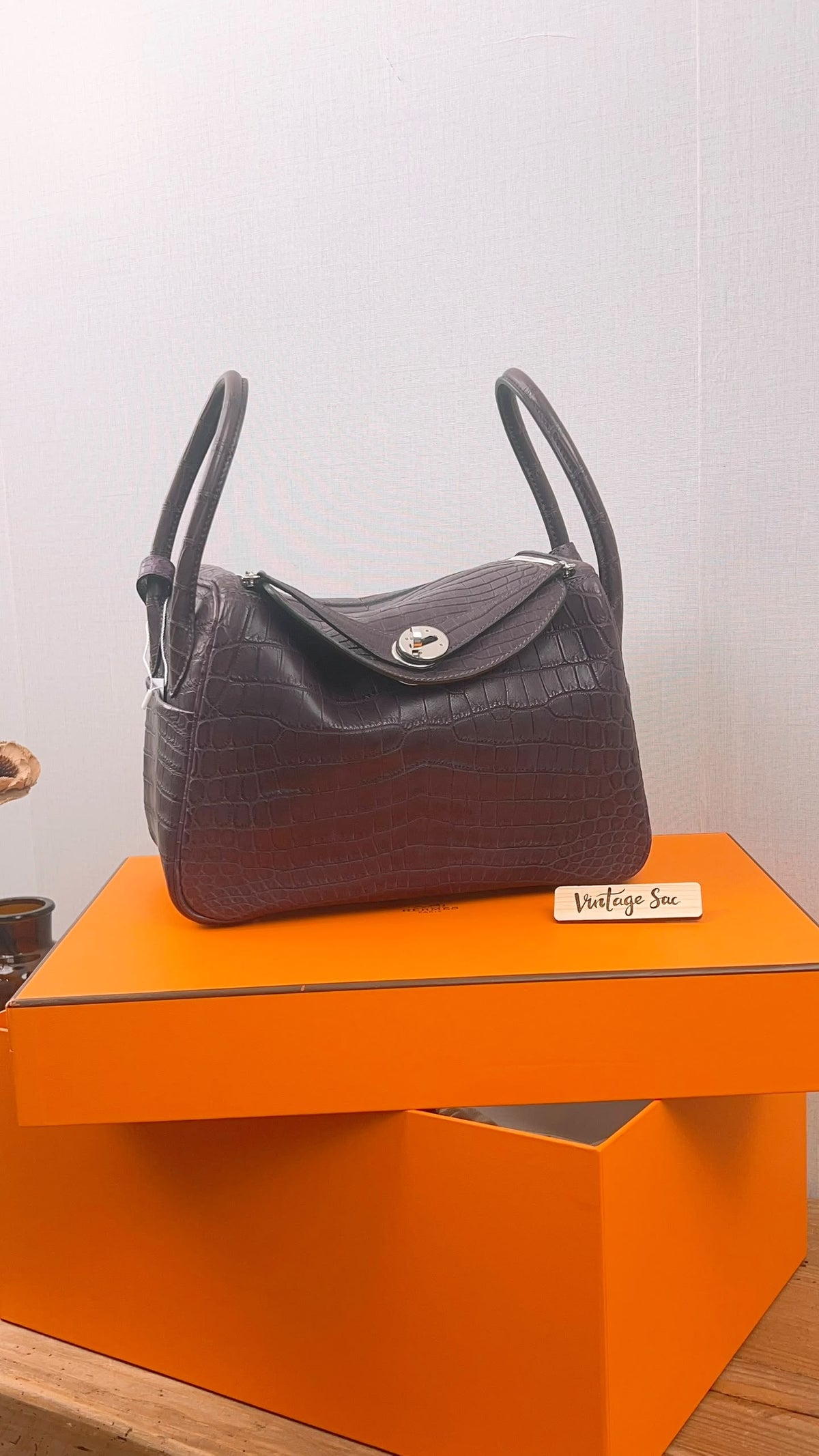 Hermes Violet Matte Niloticus Crocodile Lindy 26