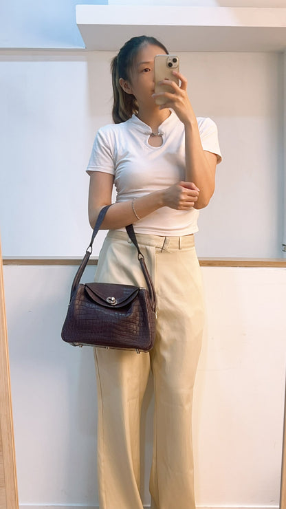 Hermes Violet Matte Niloticus Crocodile Lindy 26