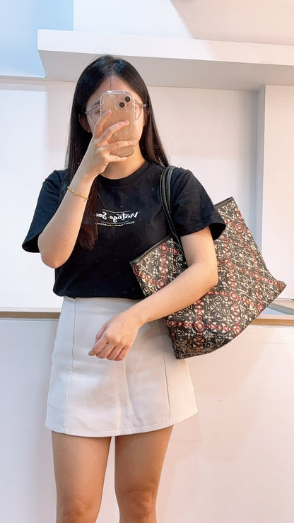 Chanel Black Coated Canvas Optic Coco Travel Tote (SHW)