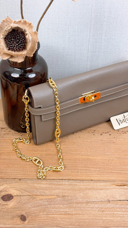 Hermes Etoupe Epsom Kelly Wallet (PHW)