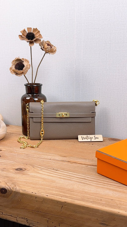 Hermes Etoupe Epsom Kelly Wallet (PHW)