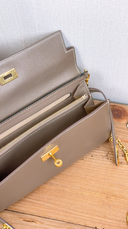 Hermes Etoupe Epsom Kelly Wallet (PHW)