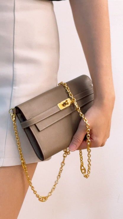 Hermes Etoupe Epsom Kelly Wallet (PHW)