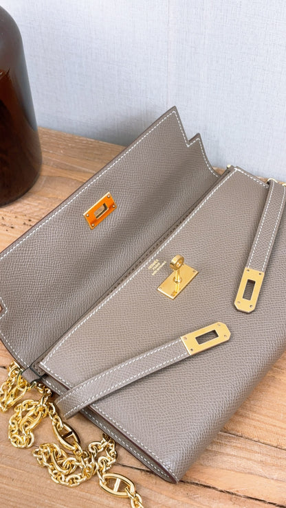 Hermes Etoupe Epsom Kelly Wallet (PHW)