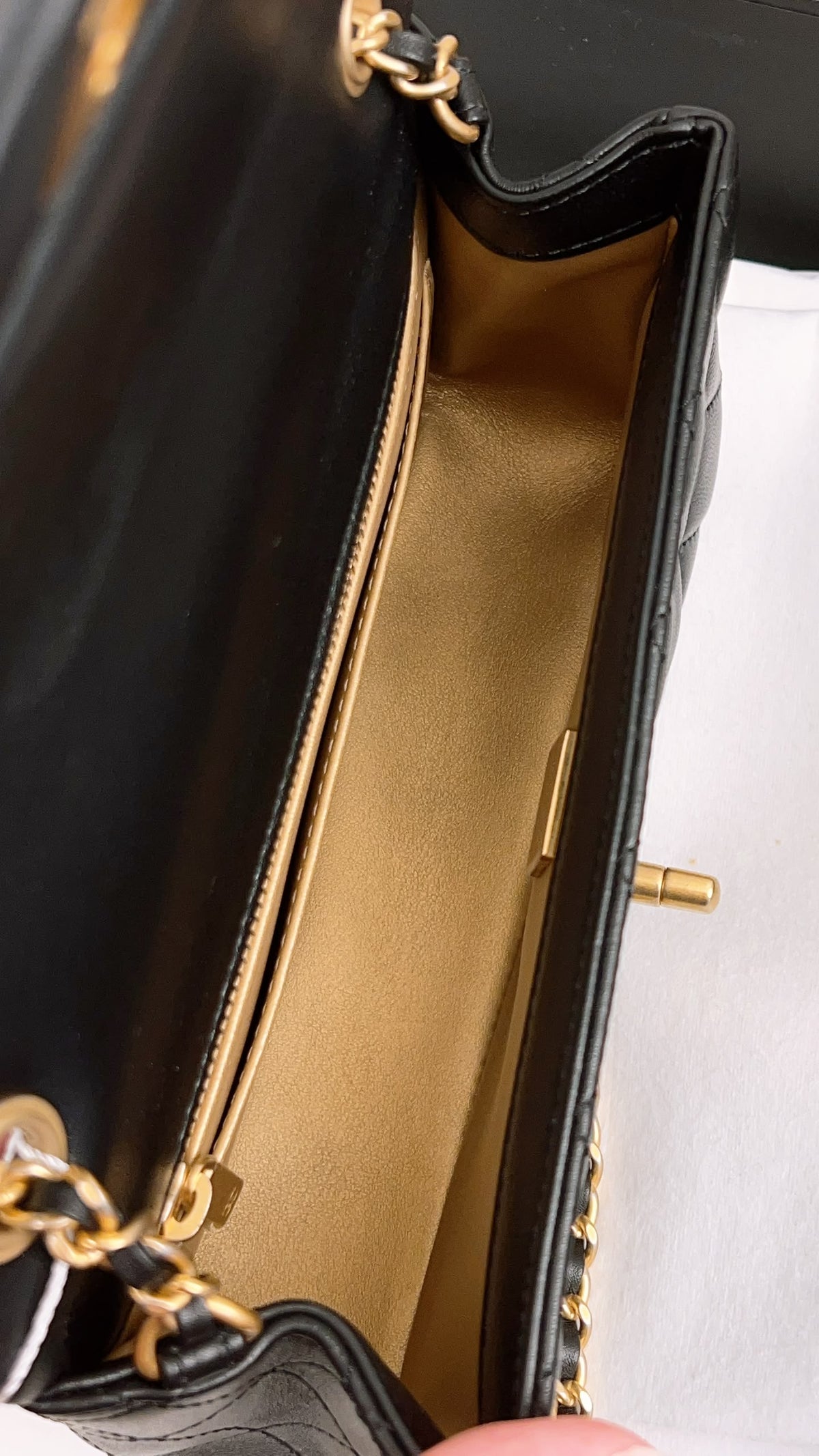Chanel Black Lambskin Mini Rectangular w Pearl Crush (GHW)