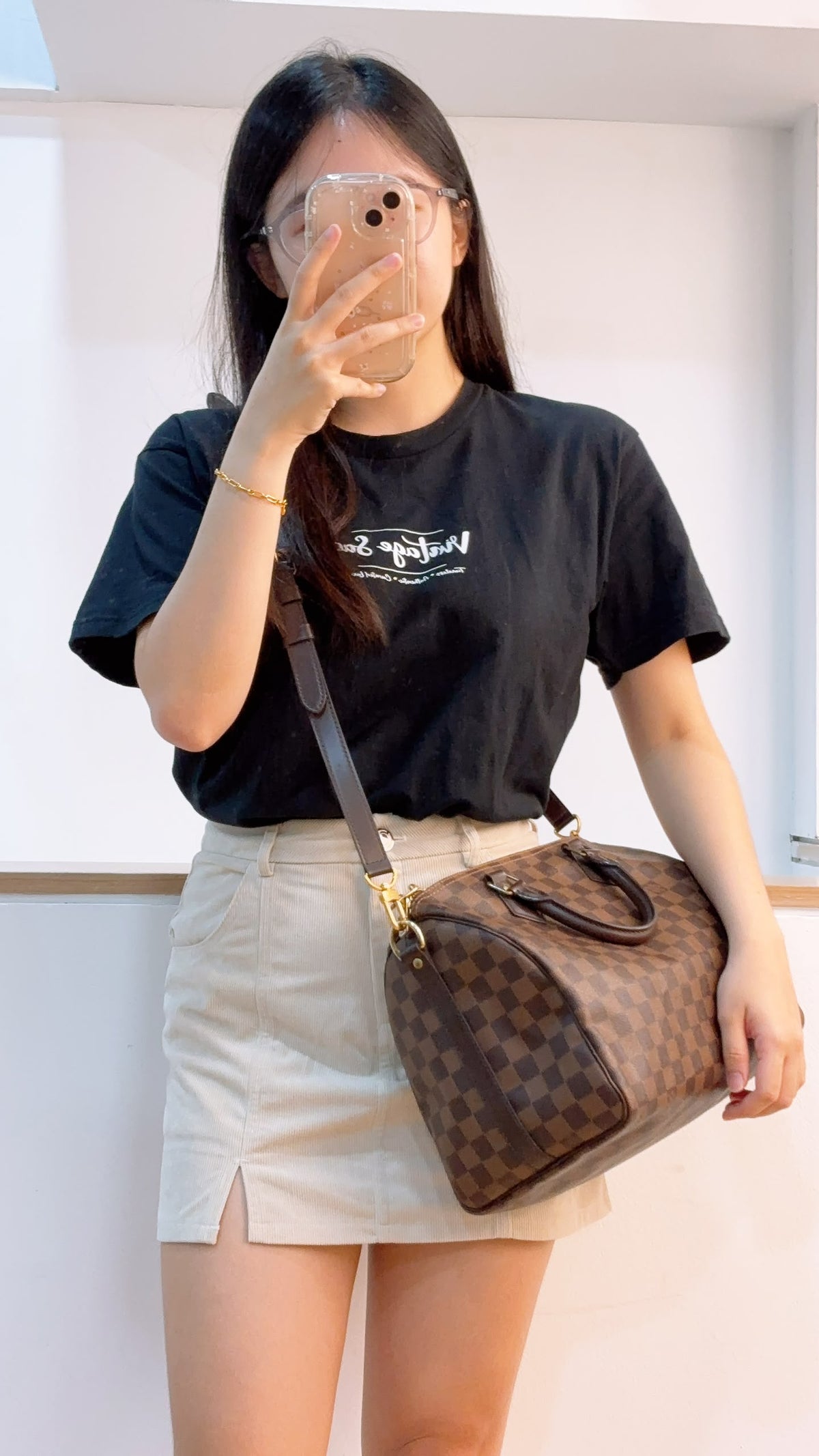 LV Damier Ebene Speedy 30 Bandouliere