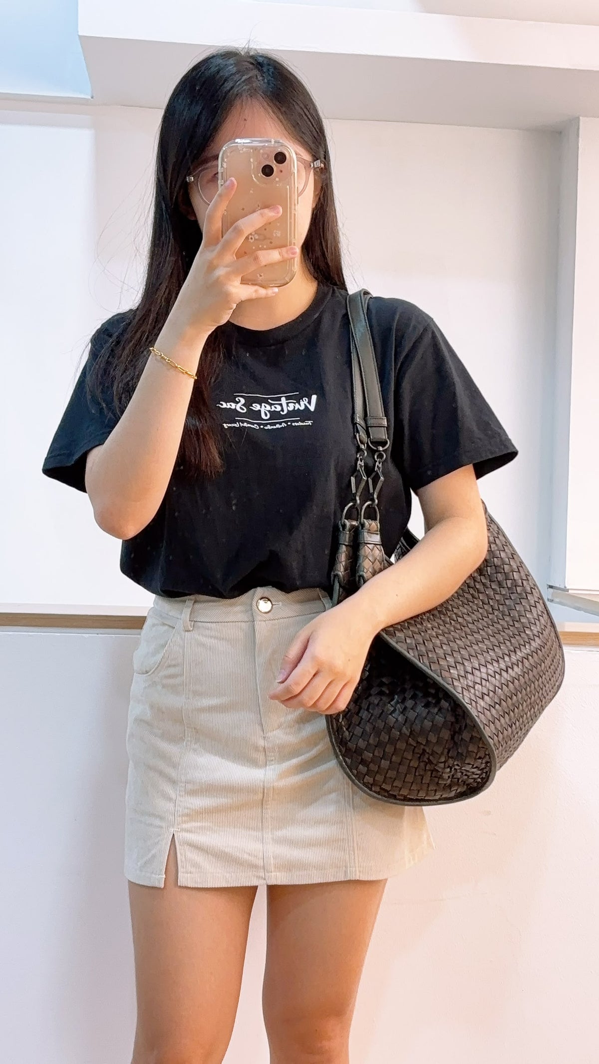 BV Black x Brown Intrecciato Nappa Hobo Bag