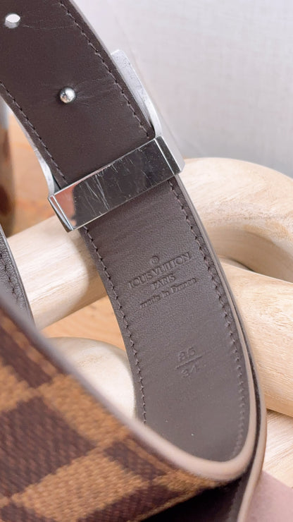 LV Damier Ebene Santur Carre Belt 35mm