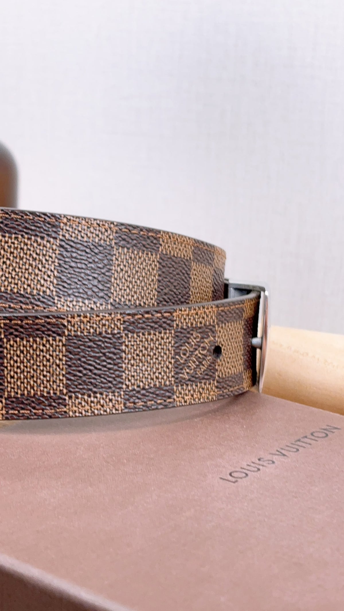 LV Damier Ebene Santur Carre Belt 35mm