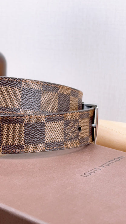 LV Damier Ebene Santur Carre Belt 35mm