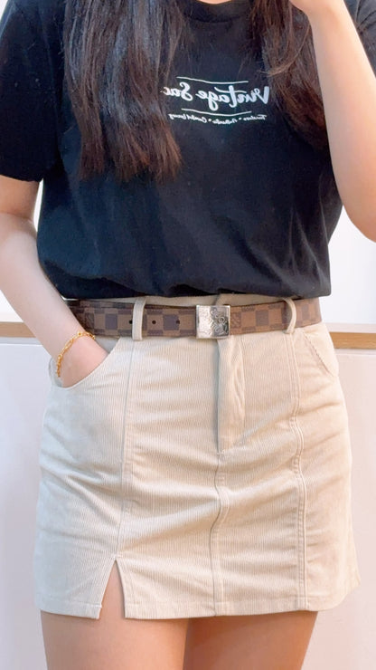 LV Damier Ebene Santur Carre Belt 35mm