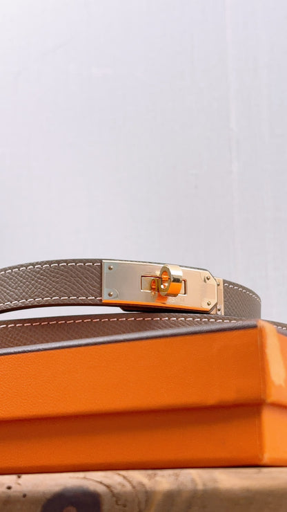 Hermes Etoupe Epsom Kelly 18 Belt (RGHW)