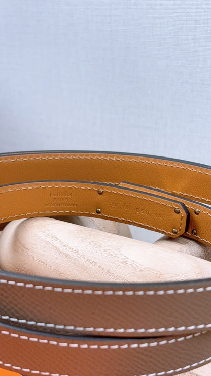 Hermes Etoupe Epsom Kelly 18 Belt (RGHW)