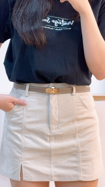 Hermes Etoupe Epsom Kelly 18 Belt (RGHW)