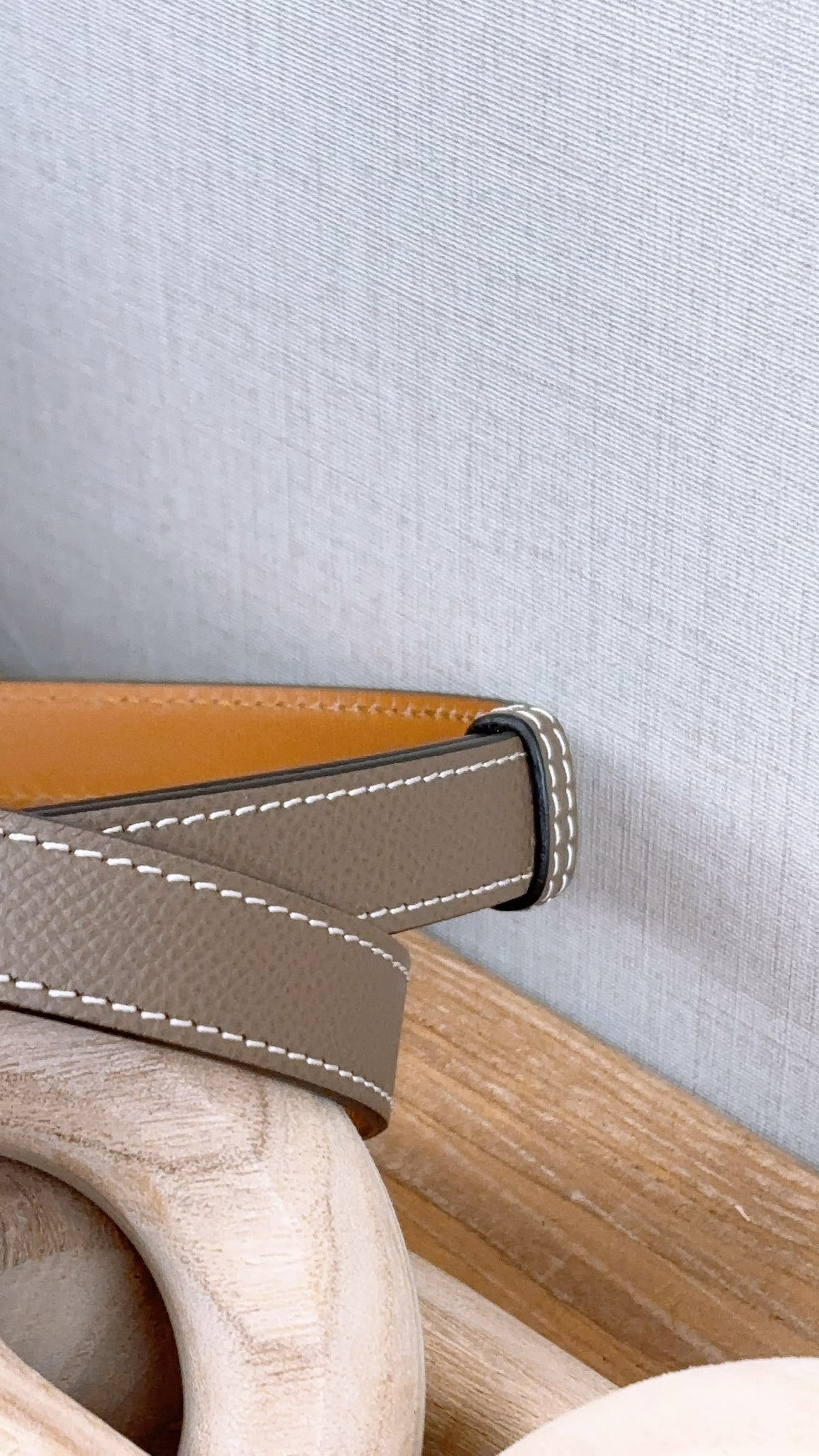 Hermes Etoupe Epsom Kelly 18 Belt (RGHW)