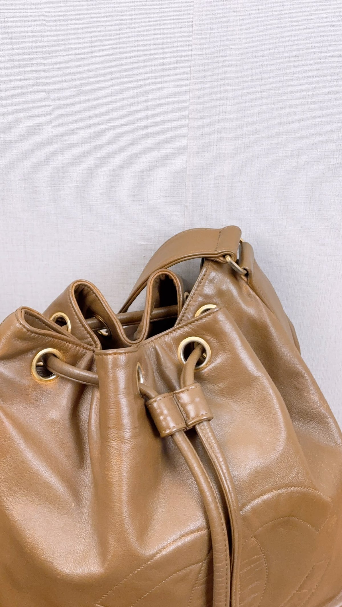 Chanel Brown Lambskin Vintage CC Soft Bucket (GHW)