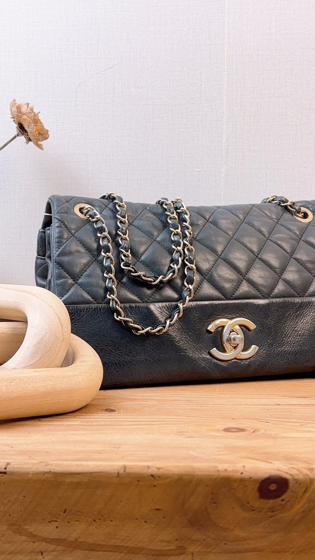 Chanel Black Calfskin Soft Elegance Flap (GHW)