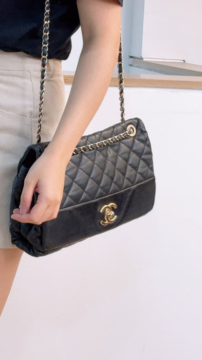 Chanel Black Calfskin Soft Elegance Flap (GHW)