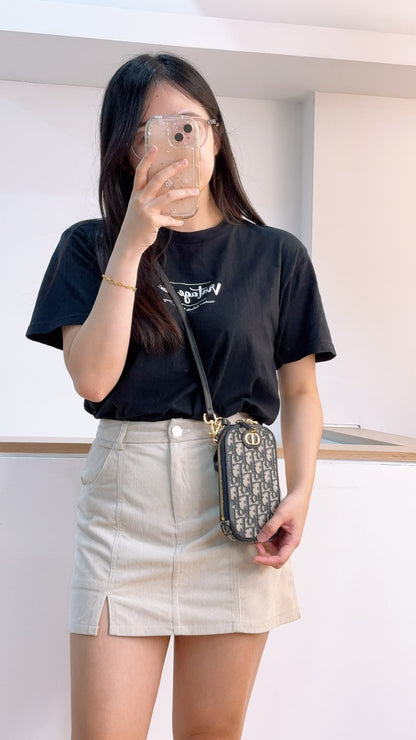 Dior Navy Oblique 30 Montaigne Phone Holder (GHW)