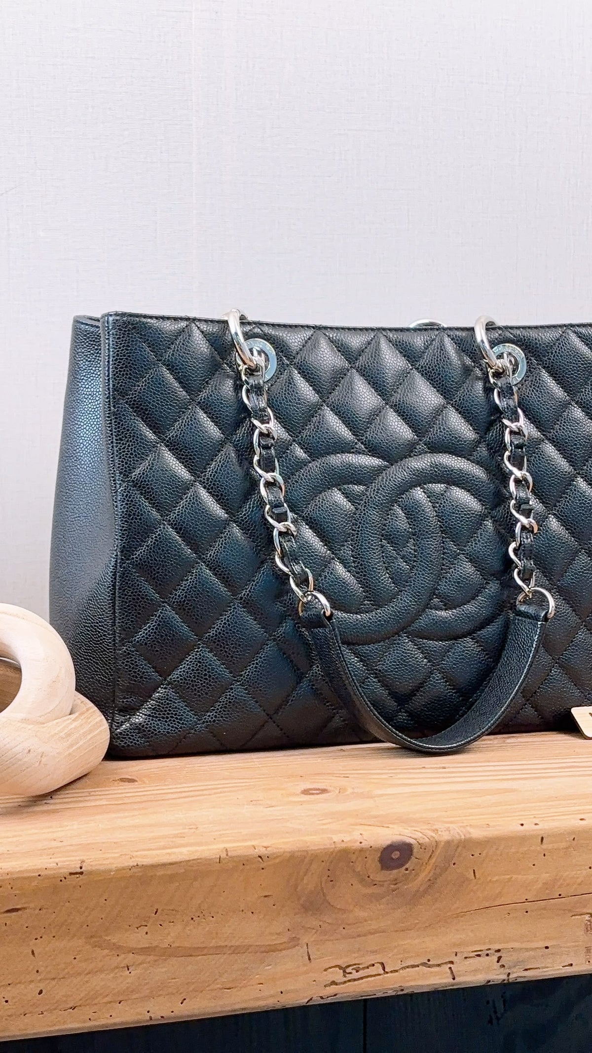 Chanel Black Caviar GST (SHW)