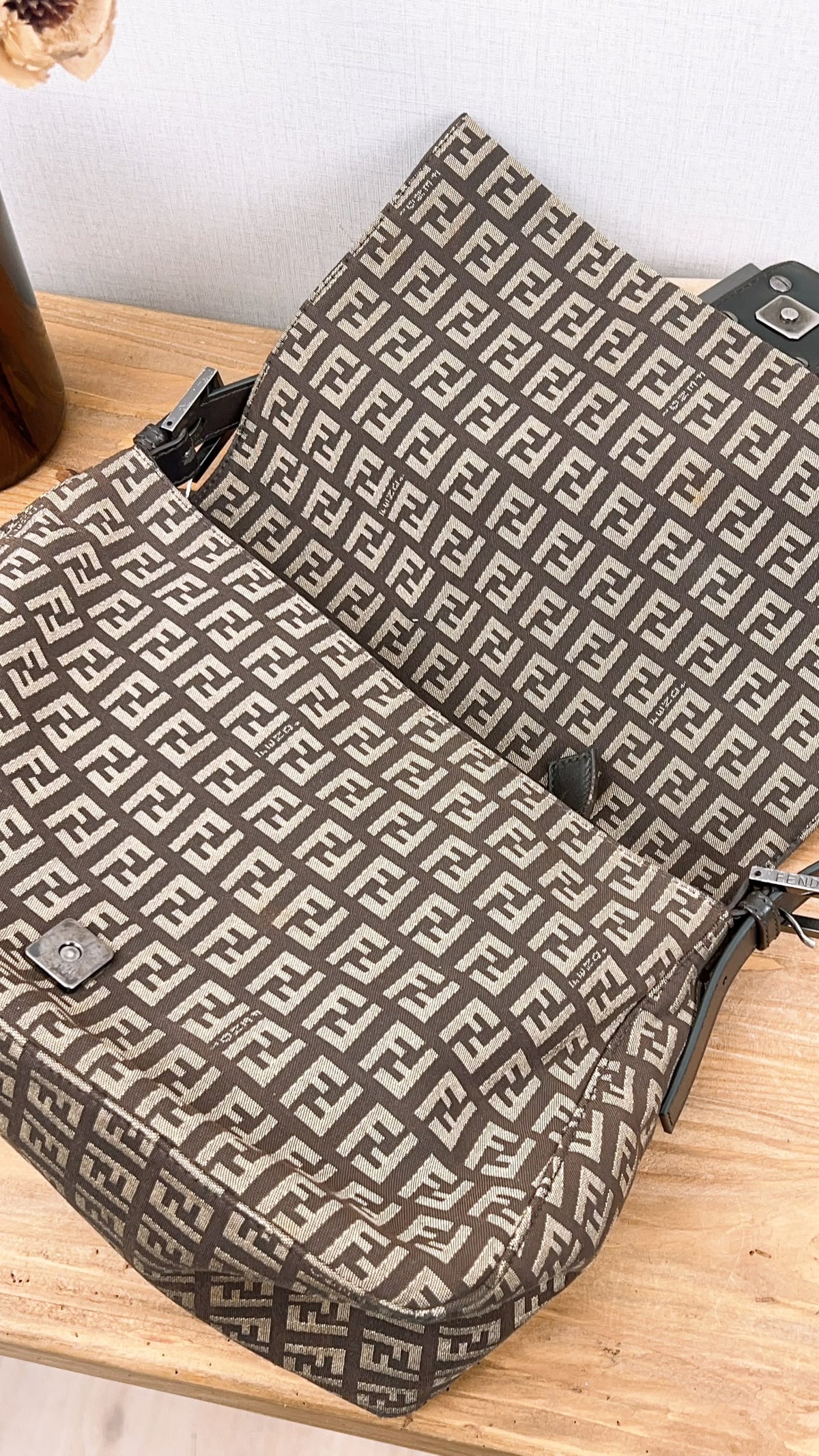 Fendi Brown Zucca Canvas Vintage Mama Baguette