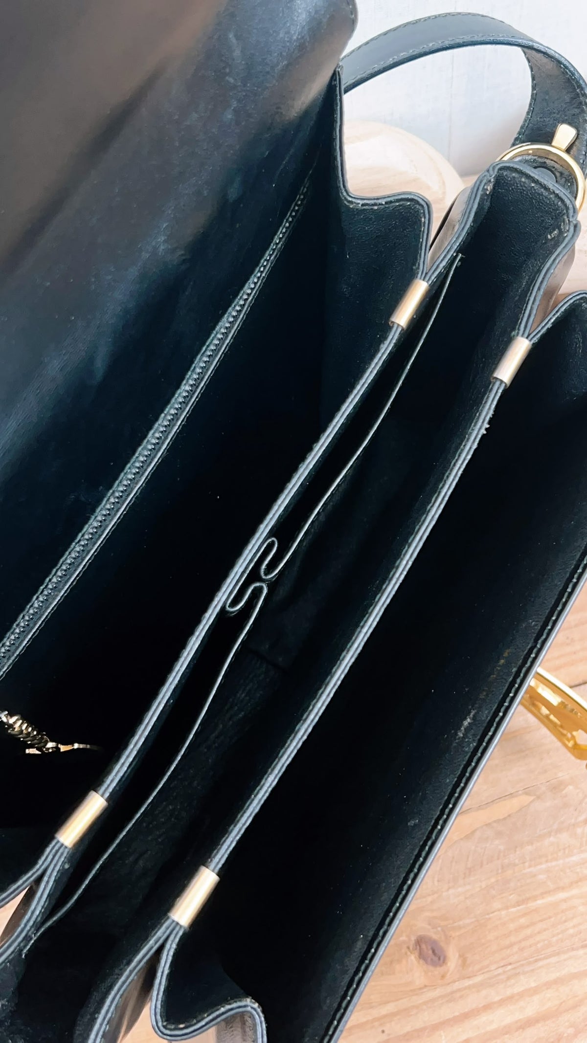 Celine Black Smooth Calfskin Vintage Carriage Shoulder Bag (GHW)