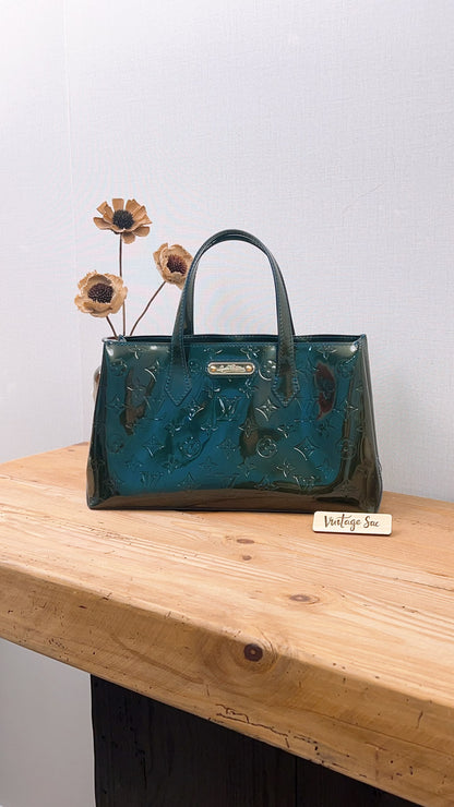 LV Green/Bleu Vernis Wilshire PM