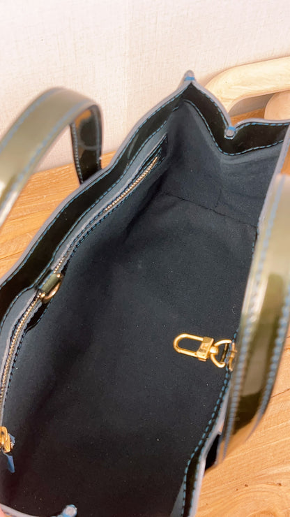 LV Green/Bleu Vernis Wilshire PM