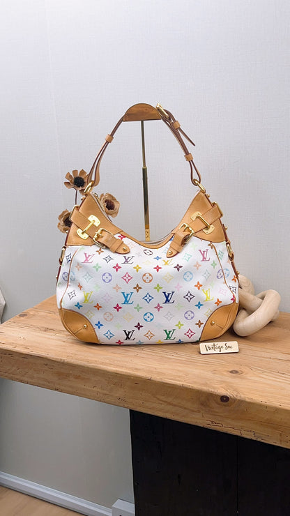 LV White Multicolour Vintage Greta