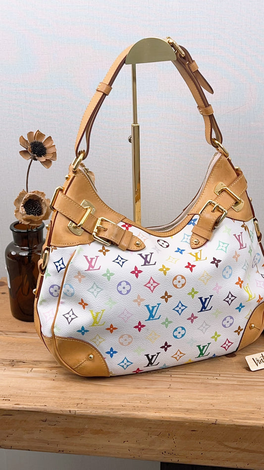 LV White Multicolour Vintage Greta