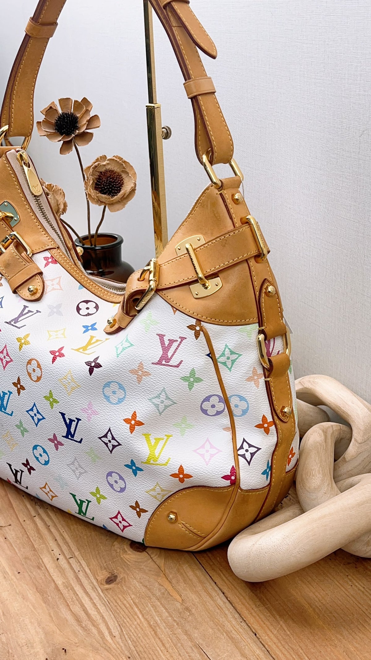 LV White Multicolour Vintage Greta