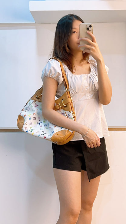 LV White Multicolour Vintage Greta