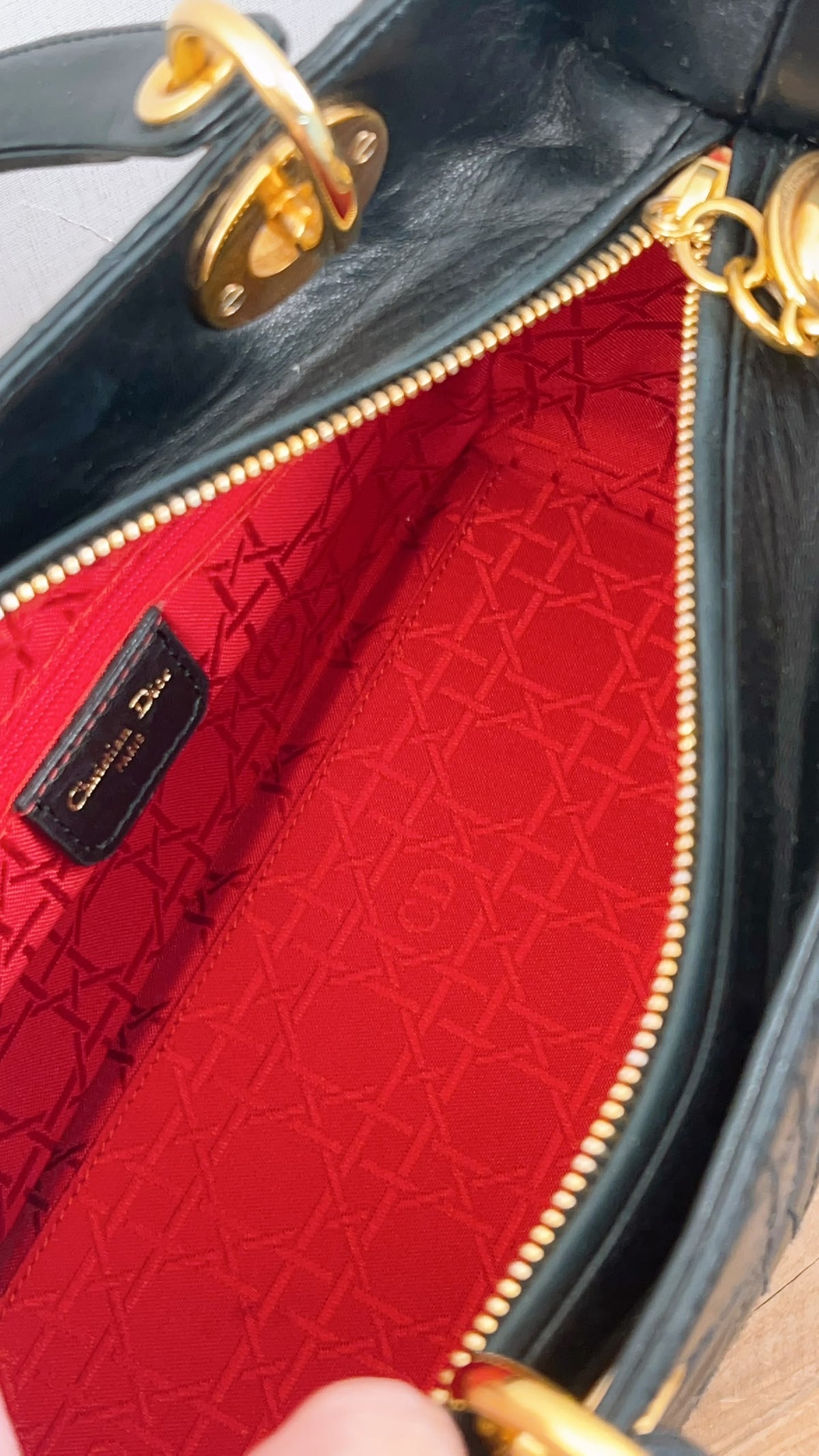 Dior Black Vintage Lambskin Medium Lady Dior (GHW)