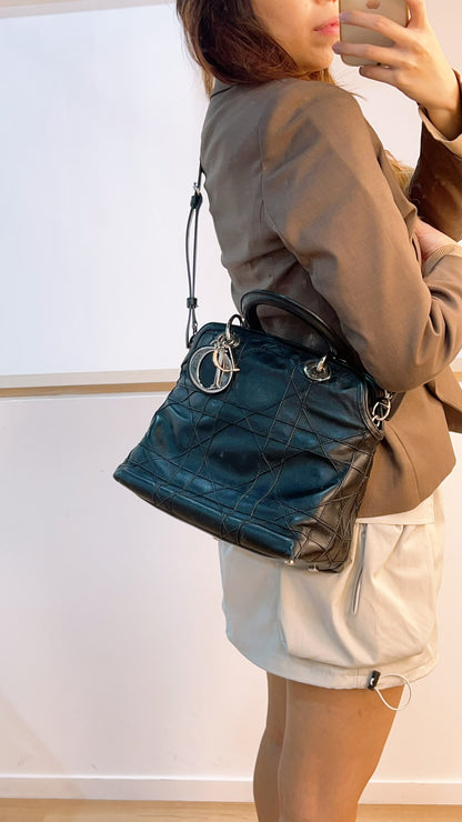 Dior Black Lambskin Granville Tote (SHW)