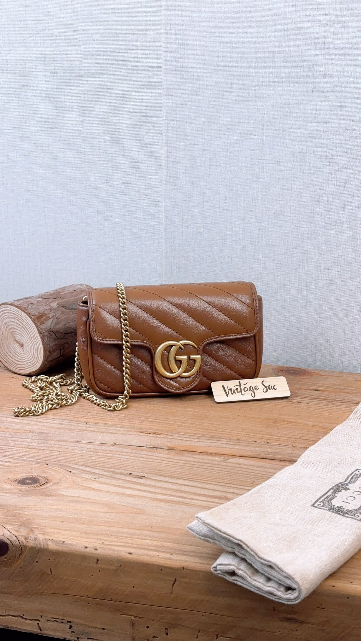 Gucci Brown Supermini Marmont (GHW)
