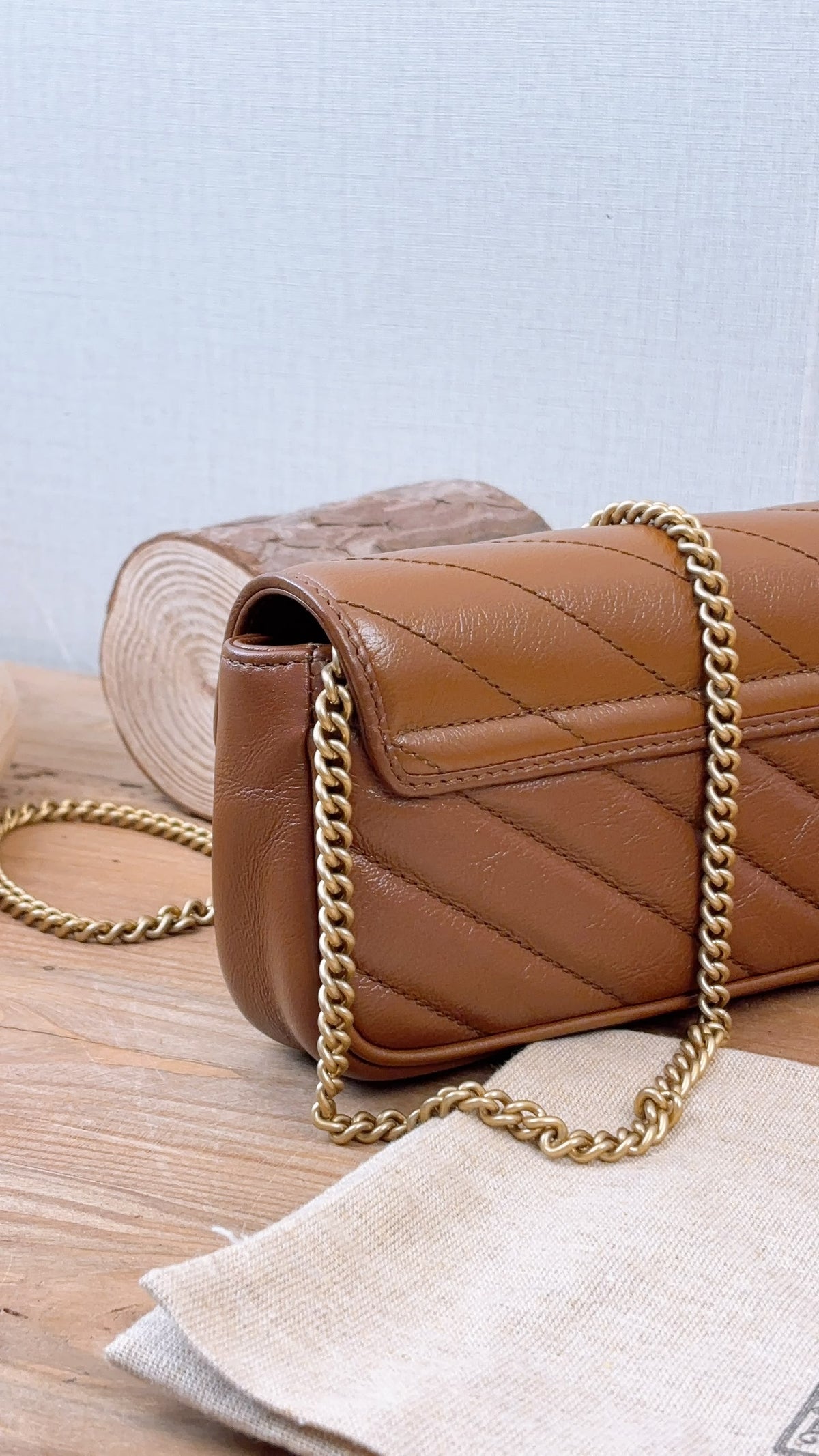 Gucci Brown Supermini Marmont (GHW)
